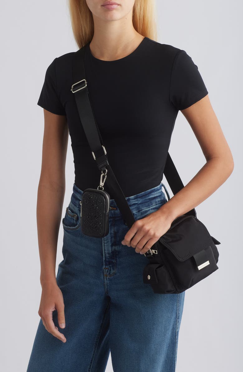 Madden Girl Nylon Cell Phone Crossbody Bag, Alternate, color,