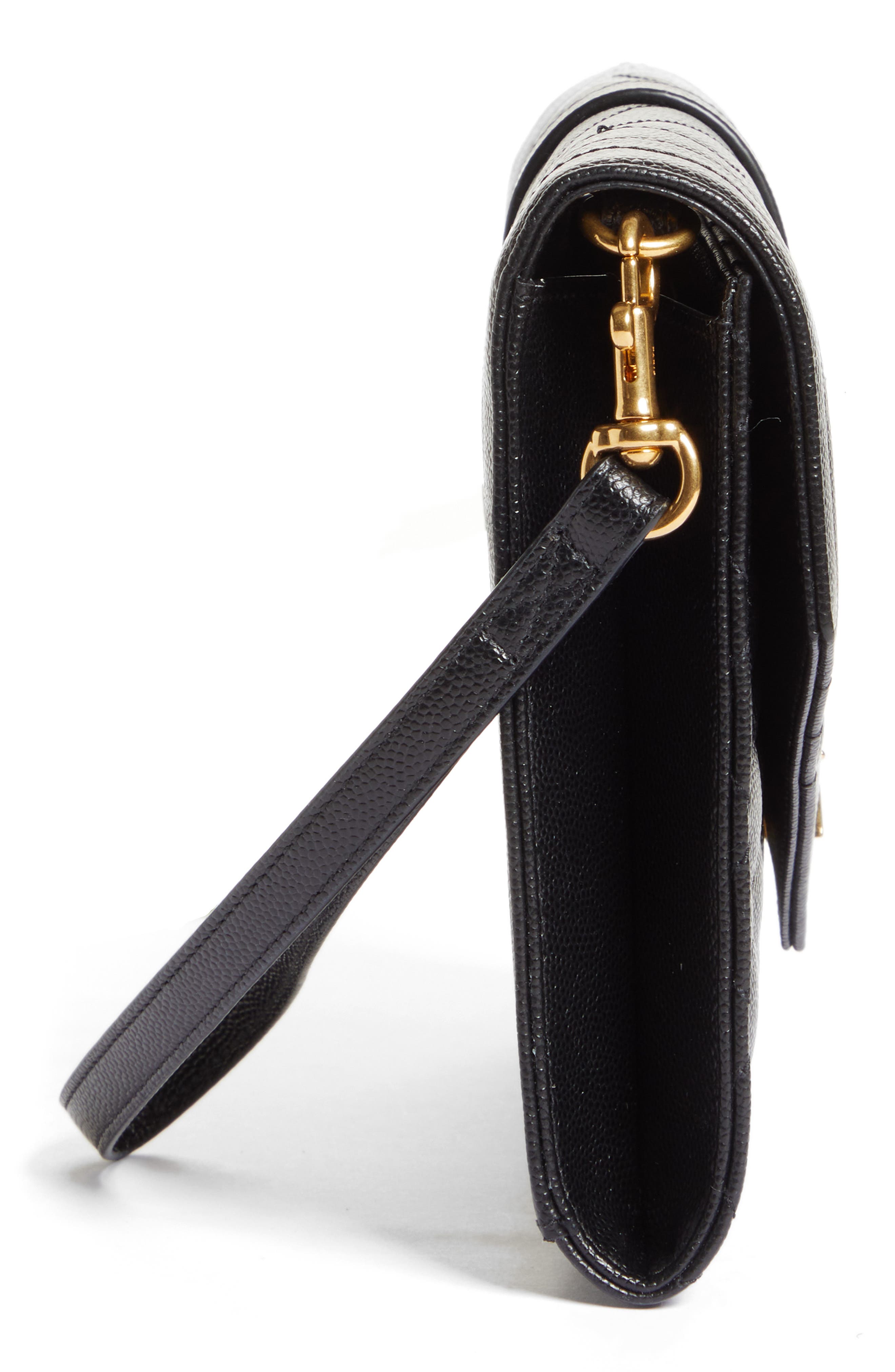 Saint Laurent Monogram Matelassé Leather Clutch, Alternate, color, 