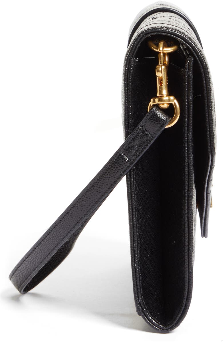 Saint Laurent Monogram Matelassé Leather Clutch, Alternate, color,
