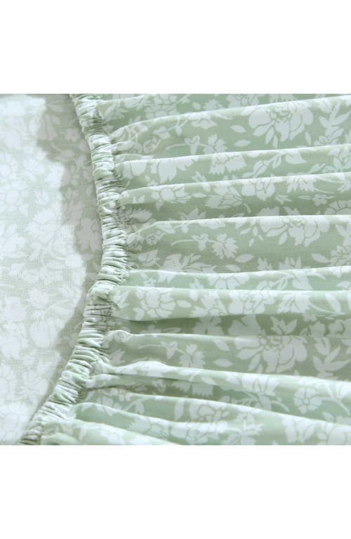 Laura Ashley Heirloom Ditsy 200 Thread Count Cotton Percale Sheet Set In Green