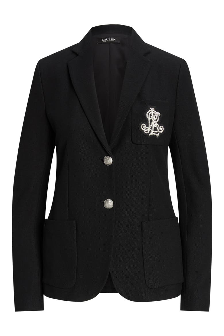 Bullion Jacquard Blazer, Alternate, color, POLO BLACK