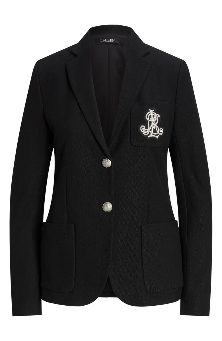 Lauren Ralph Lauren Bullion Jacquard Blazer, Alternate, color, Polo Black