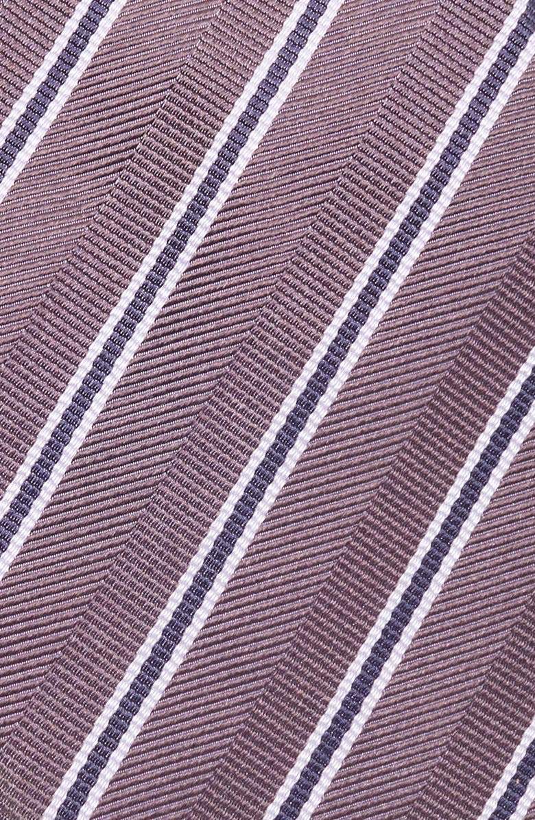 BOSS Stripe Silk Tie, Alternate, color, Medium Purple