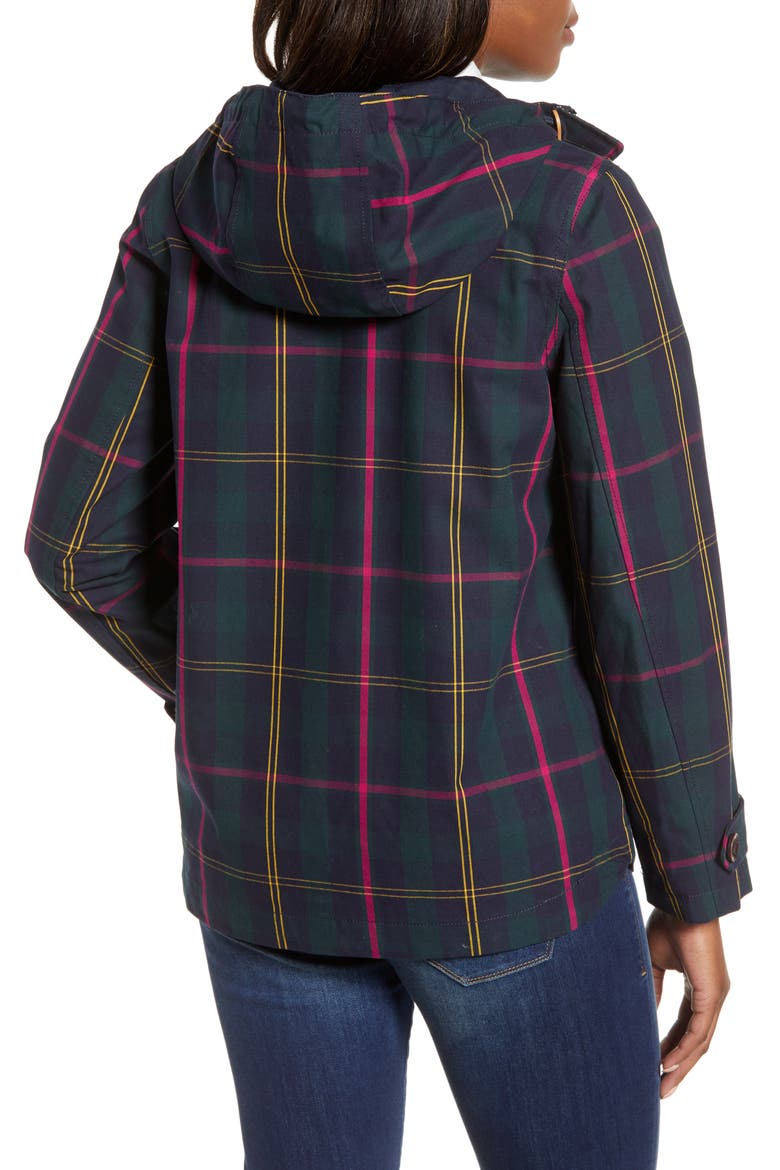 Right as Rain Print Waterproof Hooded Jacket, Alternate, color, NAVY CLOCK WATCH CHECK