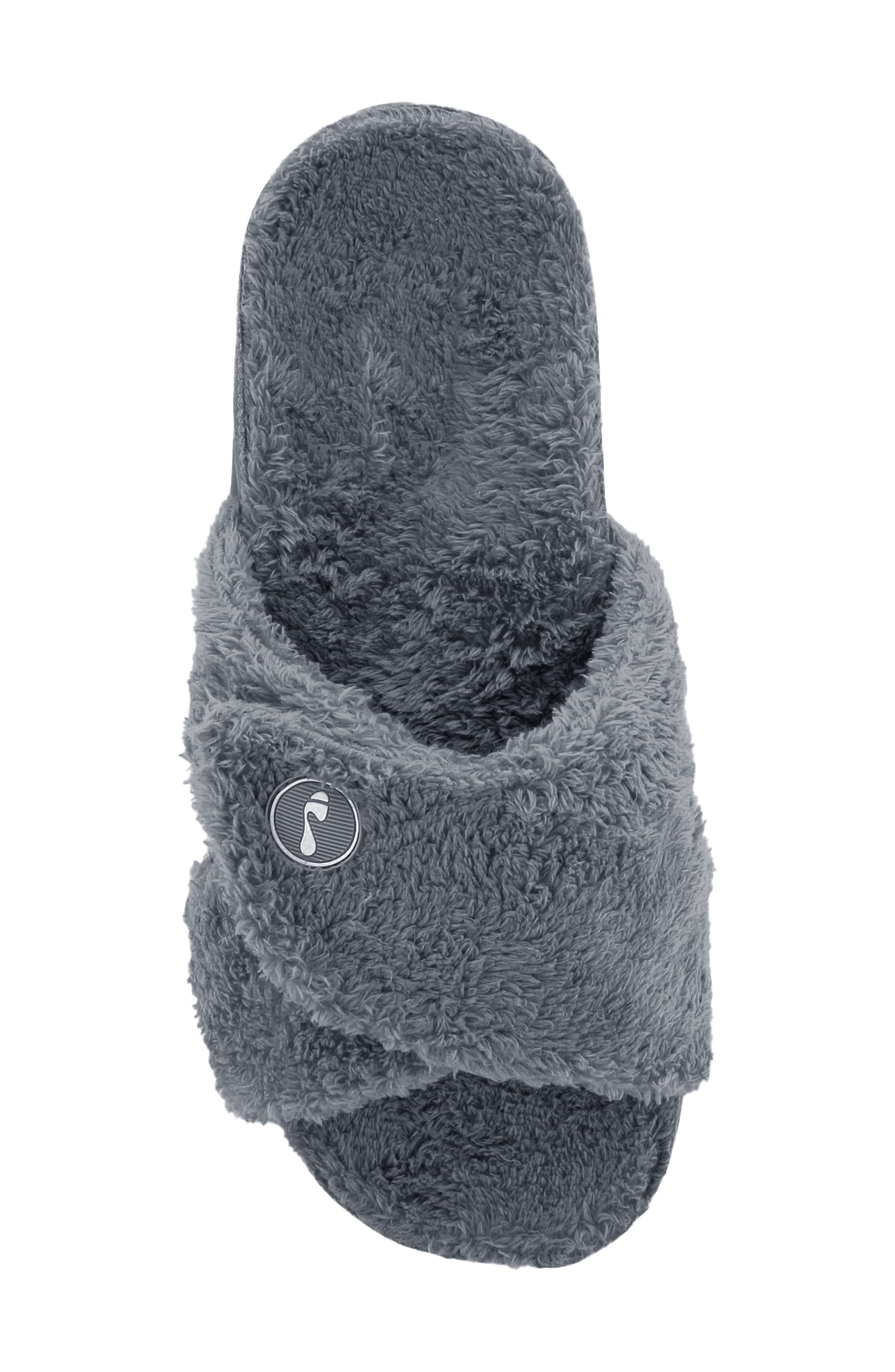 Zoey Faux Fur Slipper, Alternate, color, CHARCOAL