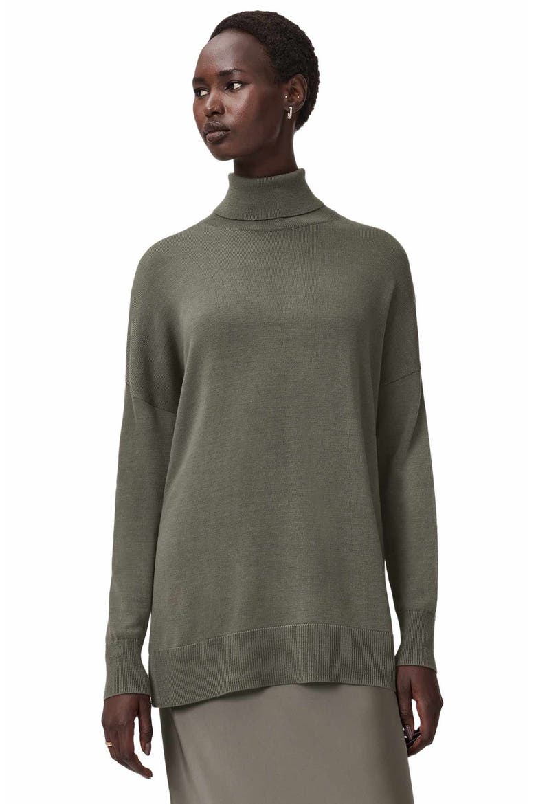Juno Long Sleeve 2-in-1 Sweater & Slipdress, Alternate, color, LIGHT KHAKI GREEN