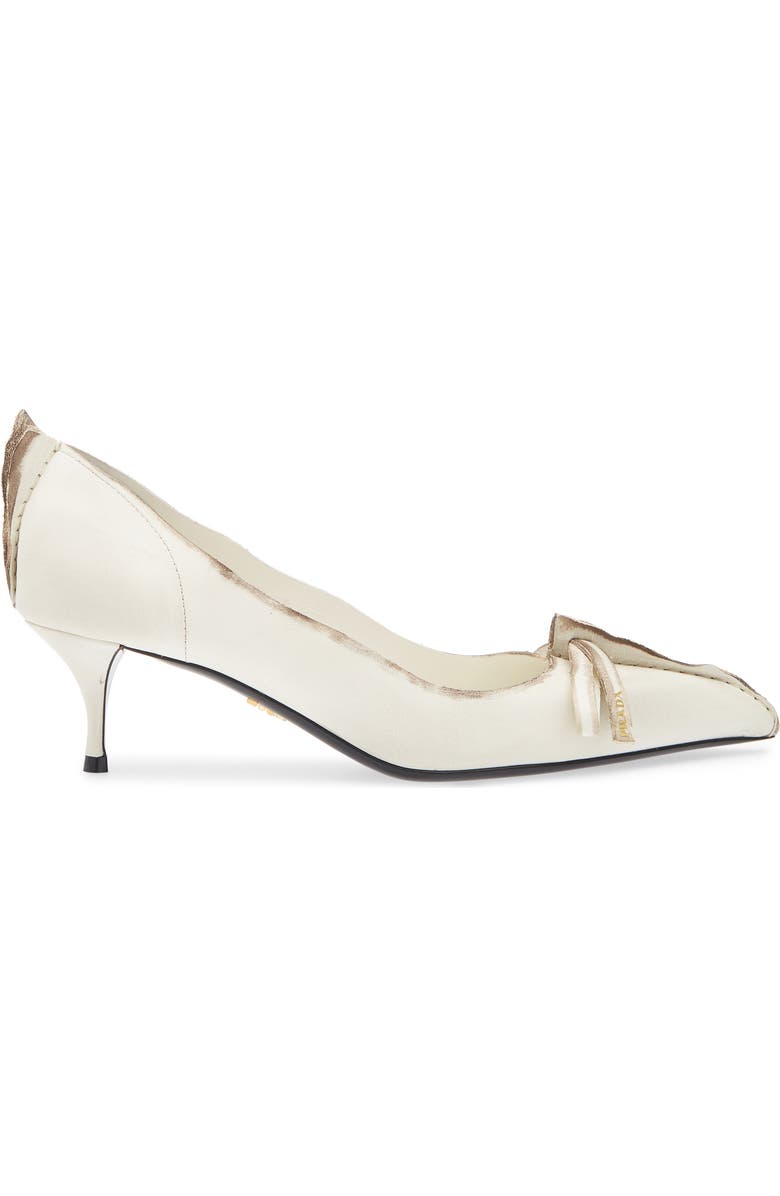Prada Exposed Seam Kitten Heel Pump, Alternate, color, Talco