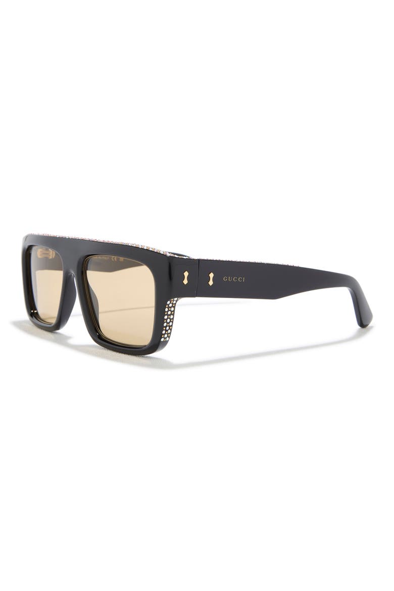 55mm Special Edition Square Sunglasses, Alternate, color, BLACK BLACK BROWN