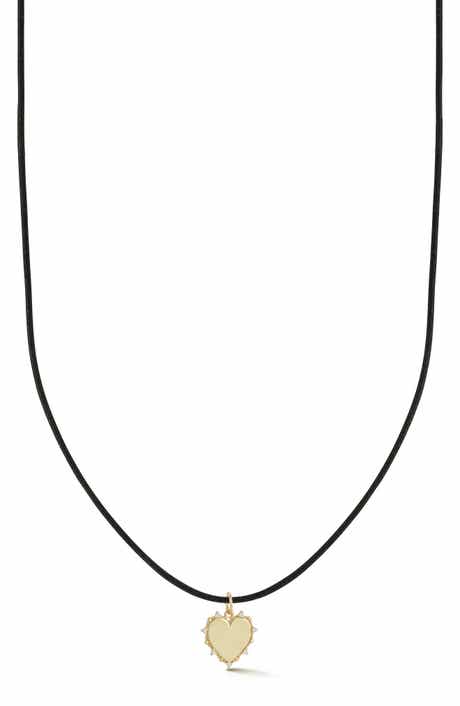 Ember Fine Jewelry 14k Gold Diamond Heart Cord Necklace