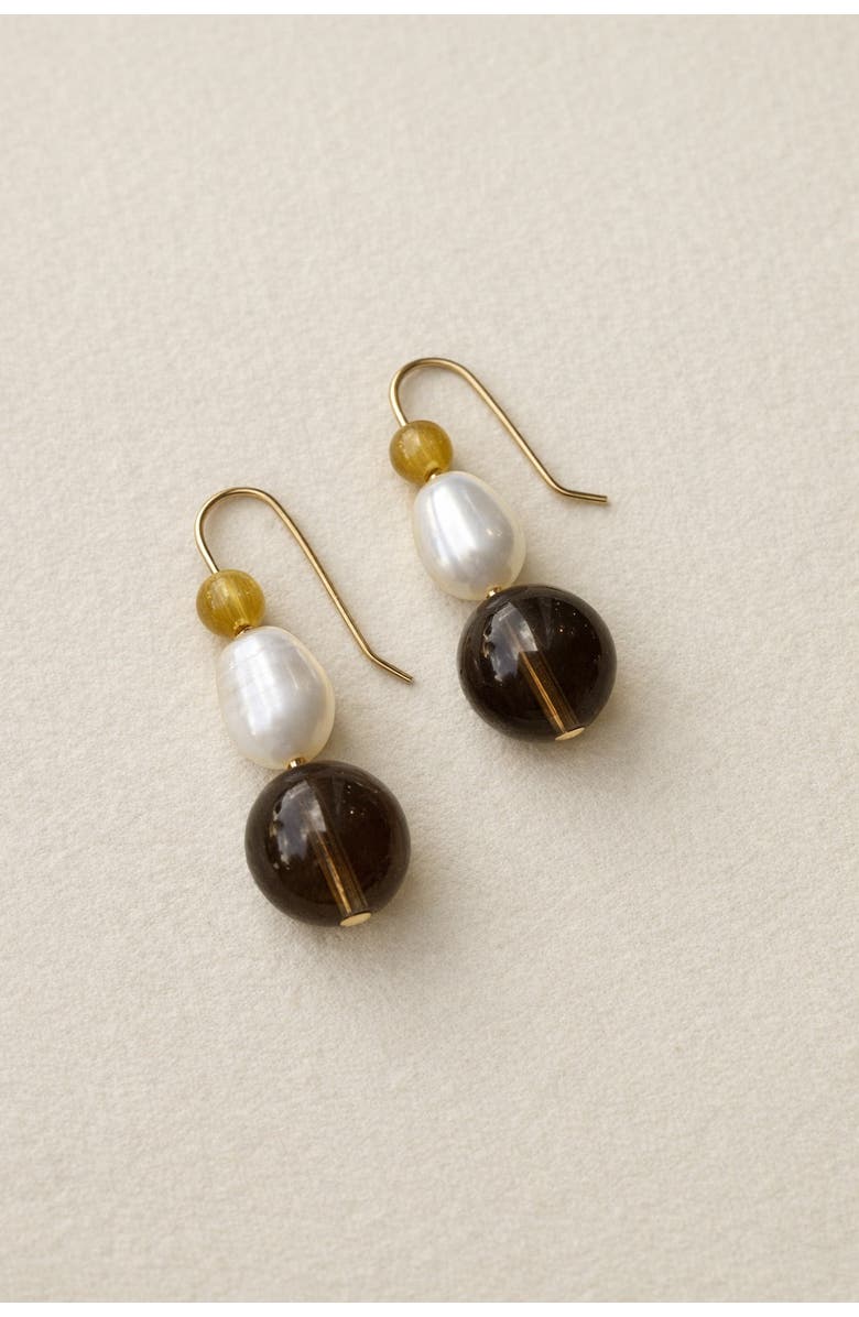 Sheena Marshall Jewelry Slate and Pearl Earrings, Alternate, color, 14K Gold Fill