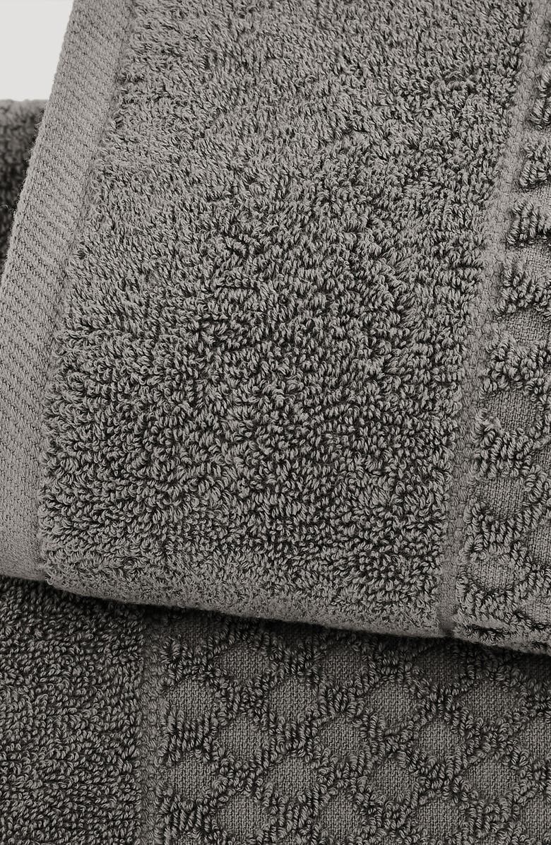 Woven & Weft Diamond Waffle Textured 2-Piece Bath Sheet Set, Alternate, color, Dark Gray