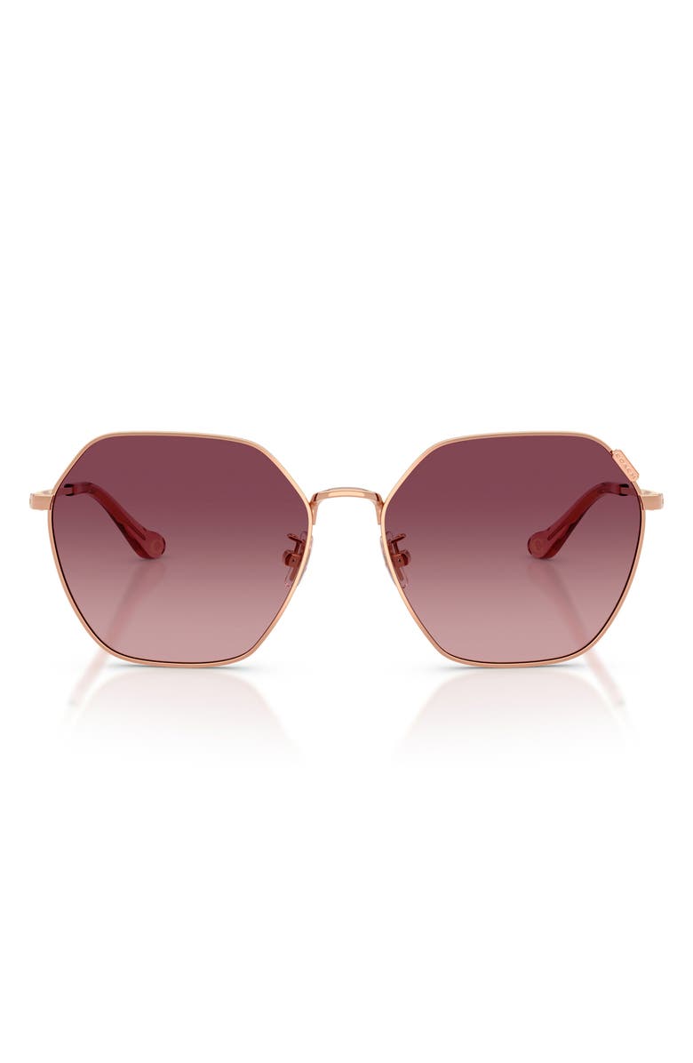 COACH 58mm Gradient Irregular Pilot Sunglasses, Main, color, 