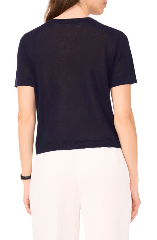 Halogen ® Short Sleeve Button-up Sweater In Blue