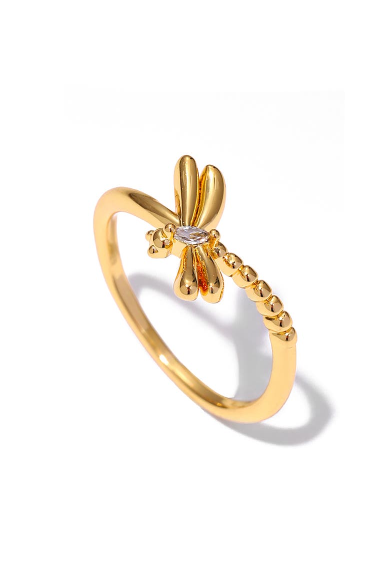 Dragonfly Glow Ring, Main, color, GOLD