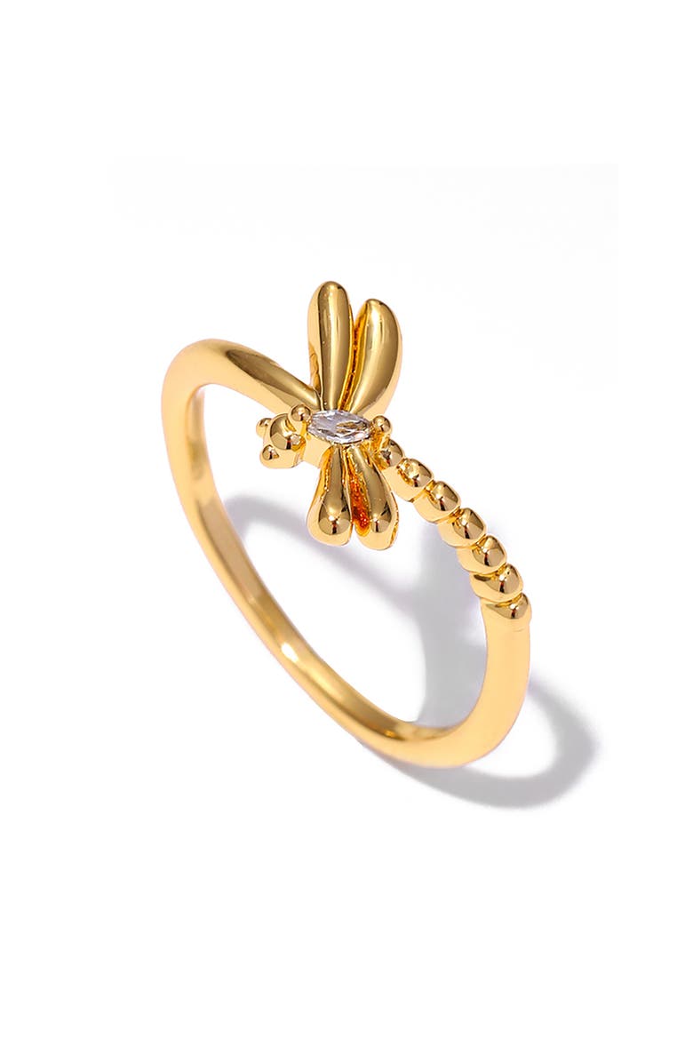 LA MENO Dragonfly Glow Ring, Main, color, Gold