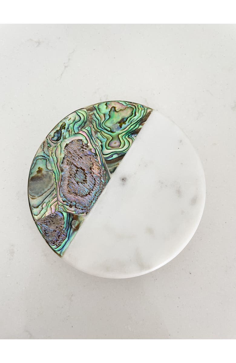 Anaya Rainbow Eucalyptus Marble Candle, Main, color, White