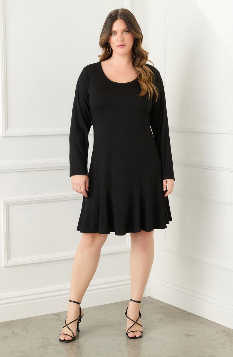 Karen Kane Montana Long Sleeve A-Line Jersey Dress, Alternate, color, 