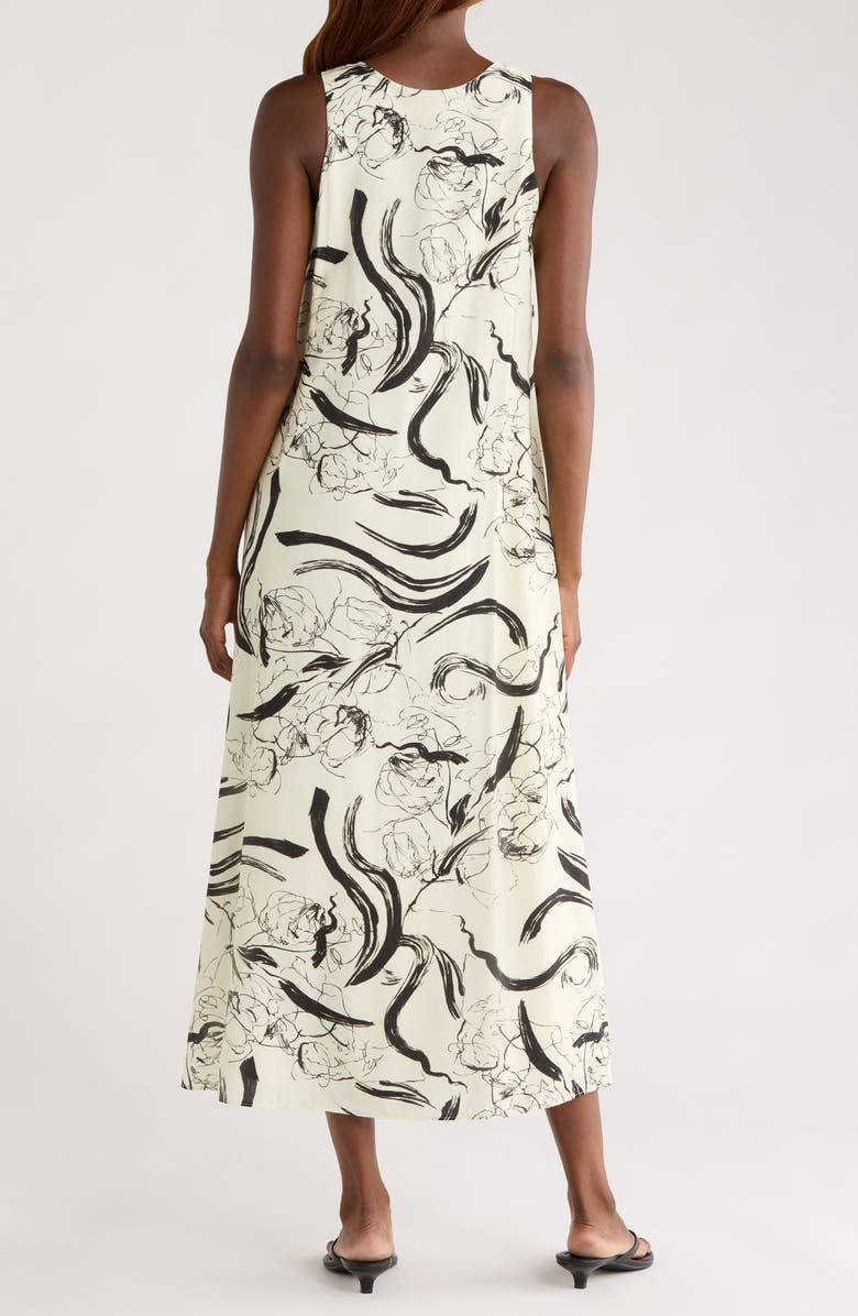 MELLODAY Sleeveless Shift Dress, Alternate, color, Ivory/ Black Print