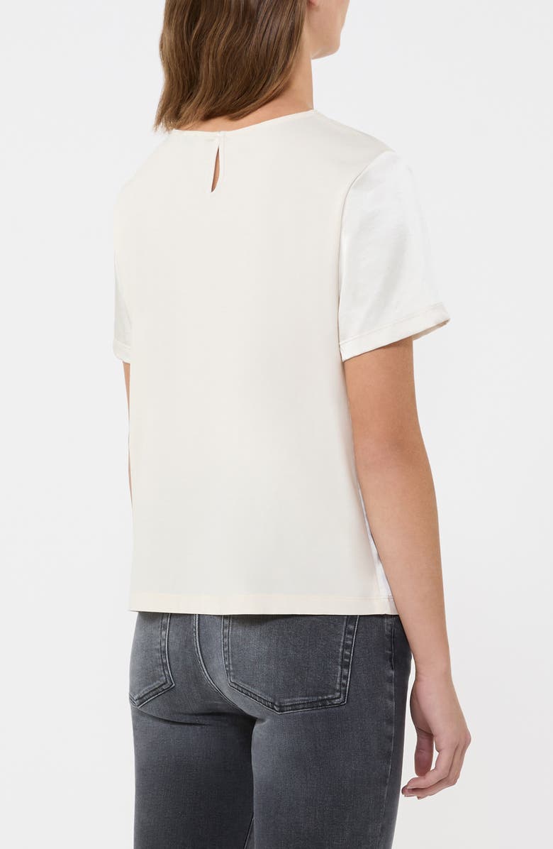 Weekend Max Mara Zona Mixed Media Cotton & Silk T-Shirt, Alternate, color, Ecru