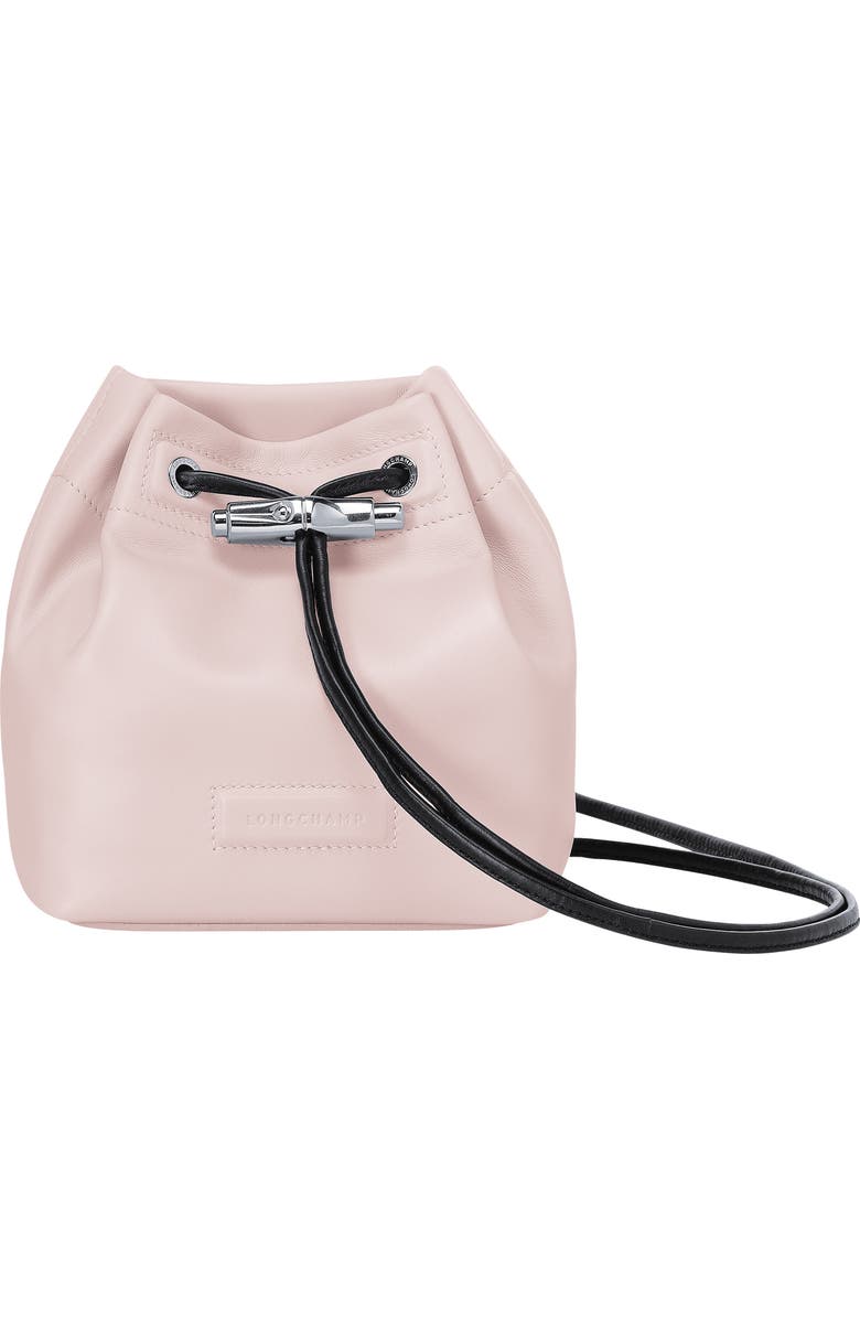 Longchamp Mini Roseau Lambskin Leather Bucket Bag, Main, color, Powder