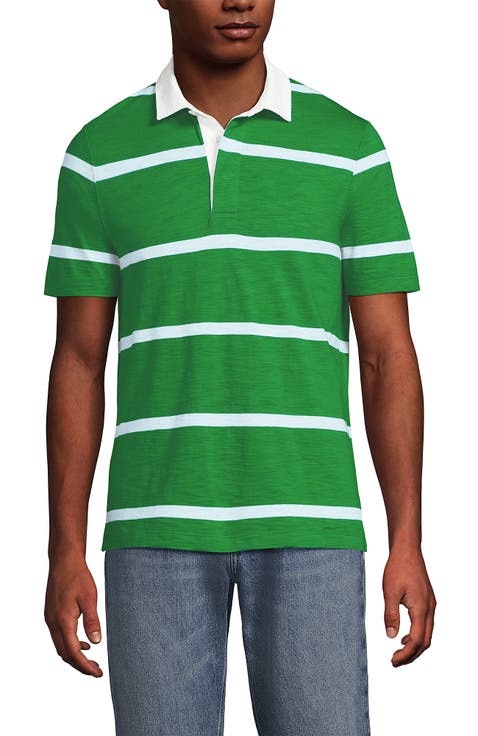 Short Sleeve Slub Textured Rugby Polo