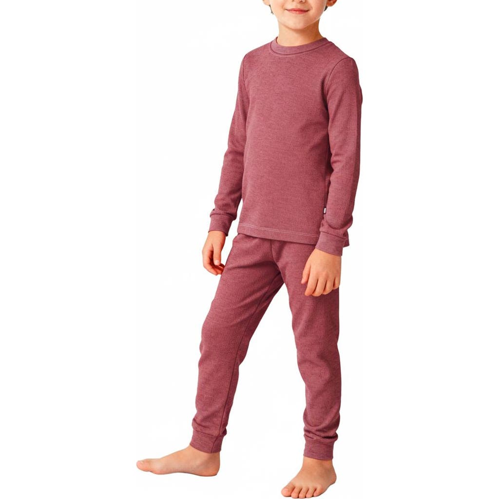 City Threads Babies' Boys Soft & Cozy Thermal Long Johns 2-piece Set In Pink