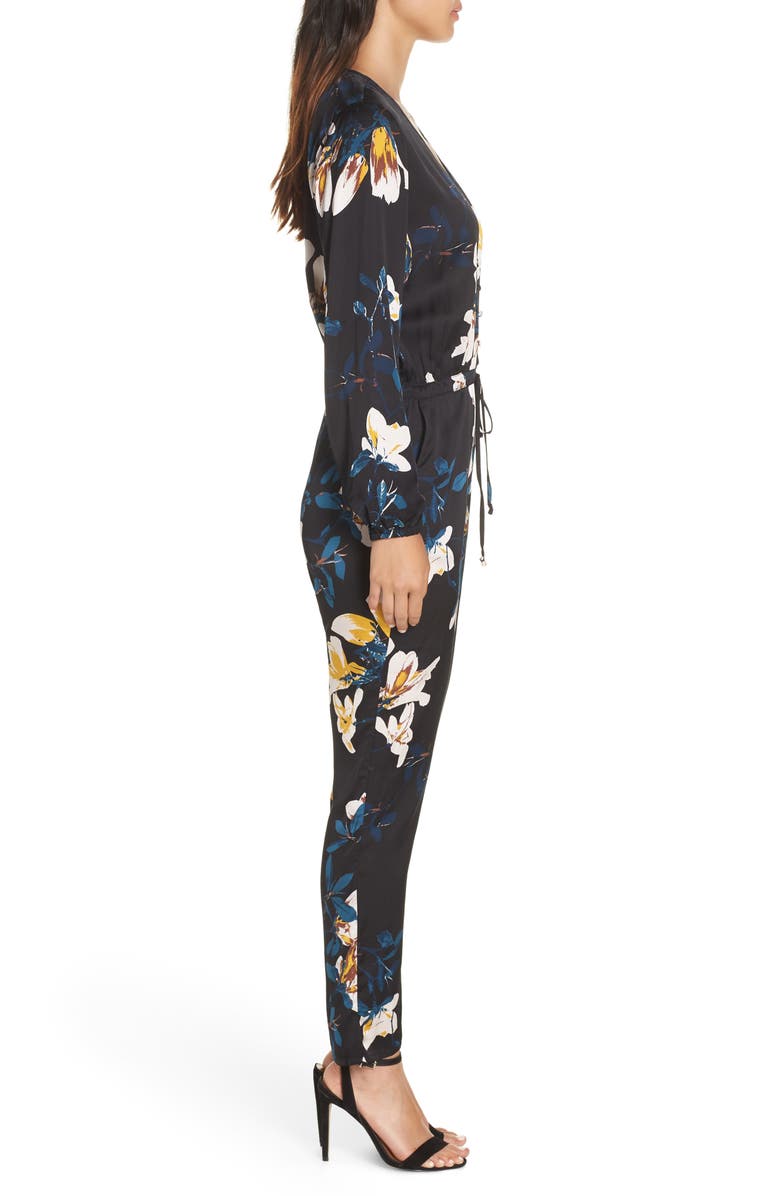 Knot Sisters Josie Floral Satin Jumpsuit, Alternate, color,