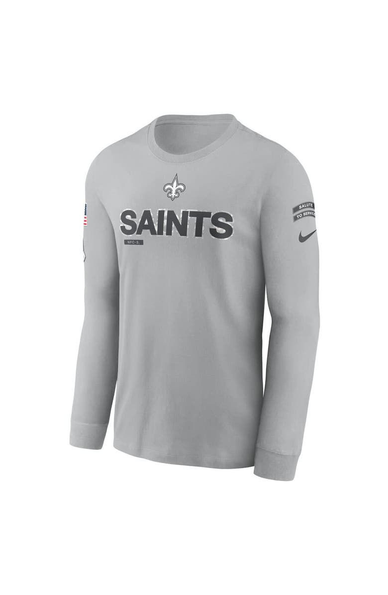 Nike Men's Nike Gray New Orleans Saints 2024 Salute To Service Long Sleeve T-Shirt, Alternate, color, Gray