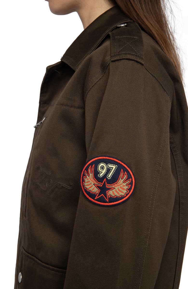 Zadig & Voltaire Cotton Twill Utility Jacket, Alternate, color, Moss