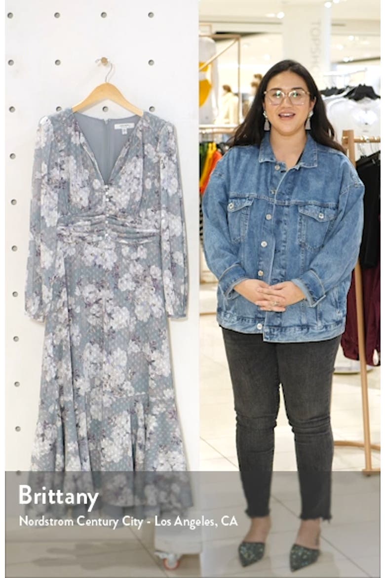 Floral Long Sleeve High/Low Midi Dress video