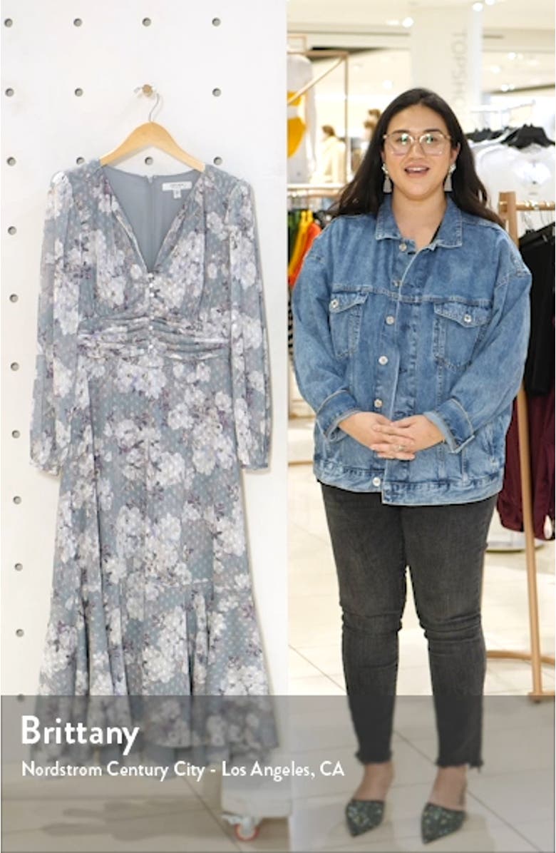 Floral Long Sleeve High/Low Midi Dress, sales video thumbnail