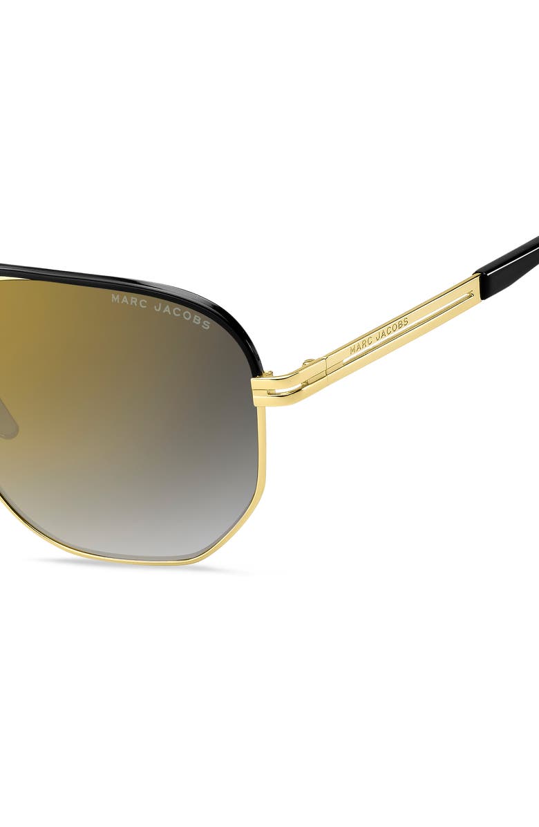 Marc Jacobs 58mm Gradient Aviator Sunglasses, Alternate, color, Gold Black/ Grey Gold Gradient
