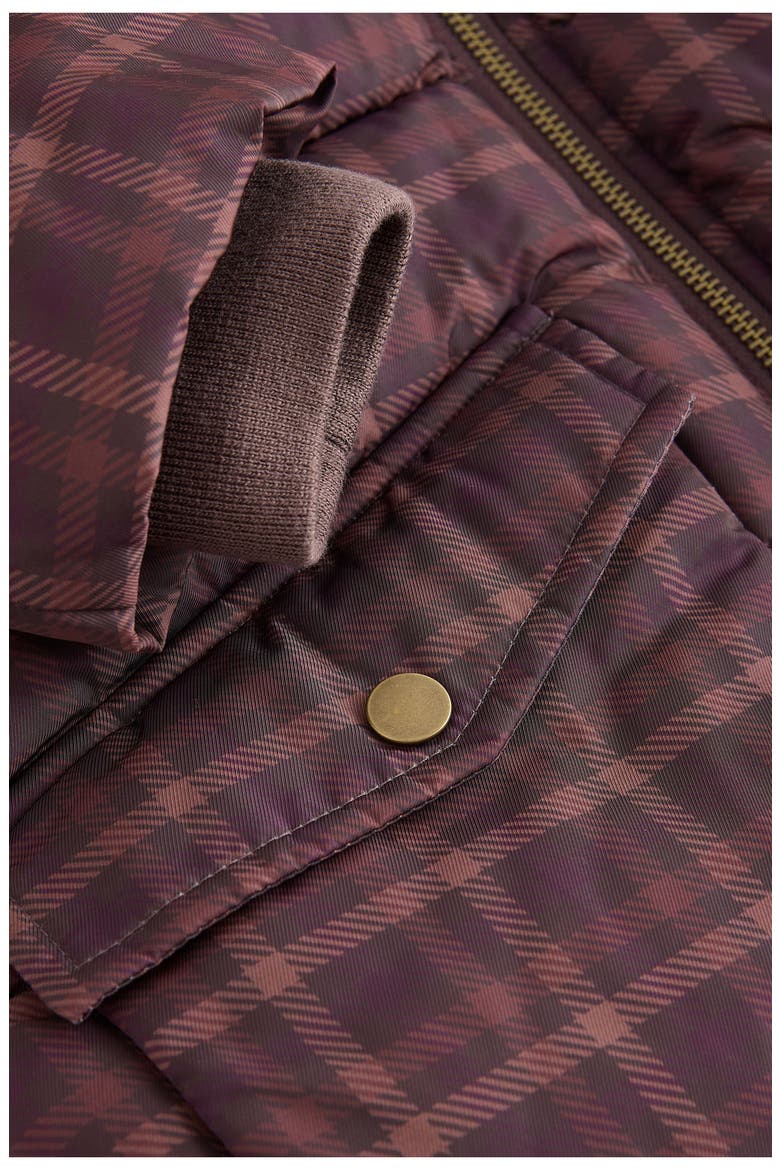 Kids' Check Longline Puffer Jacket, Alternate, color, RED
