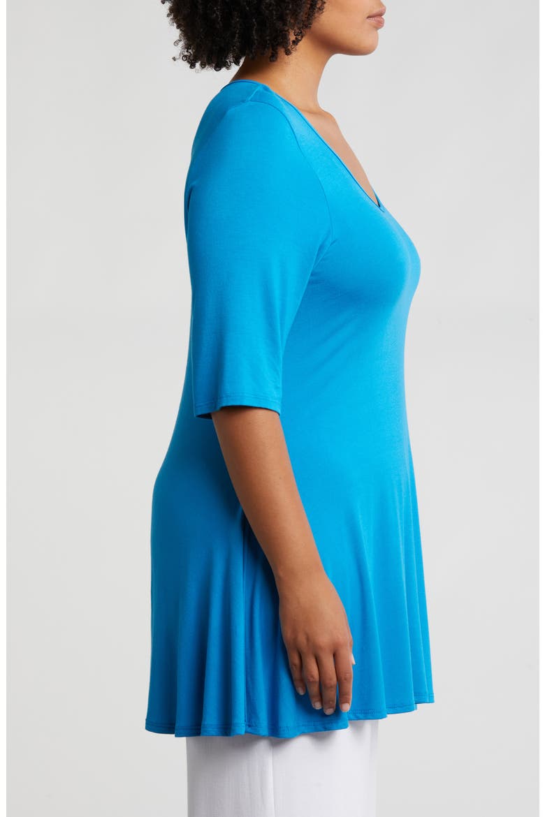 Swing Asymmetric Hem Tunic Top, Alternate, color, TURQUOISE