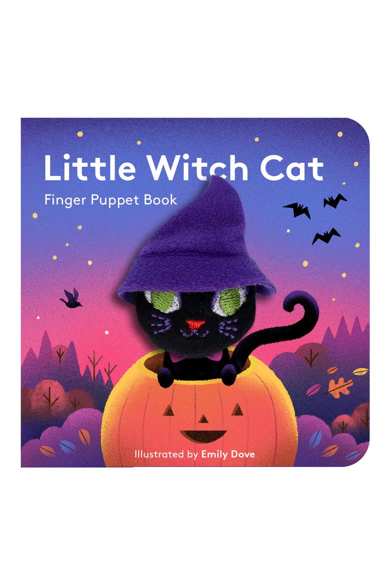 Kids' Little Witch Cat Finger Puppet Board Book, Main, color, MULTI
