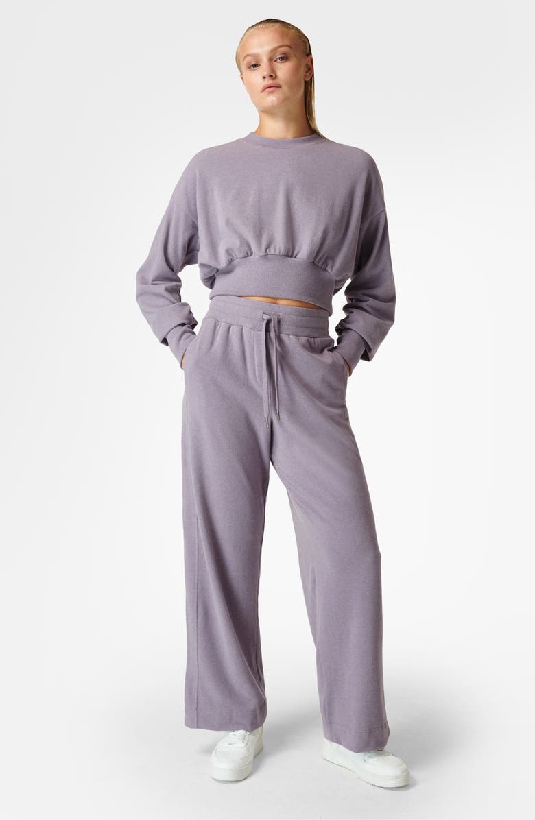 Sweaty Betty Serene Luxe Fleece Pants, Alternate, color, Twilight Purple