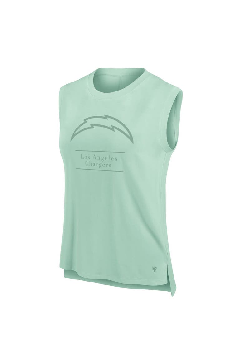 Women's Fanatics Mint Los Angeles Chargers Studio Embrace Tank Top, Alternate, color, Mint