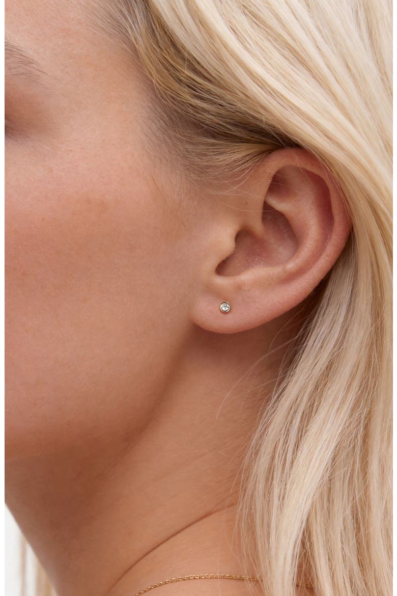 Natural Diamond Bezel Stud Earrings, Alternate, color, GOLD