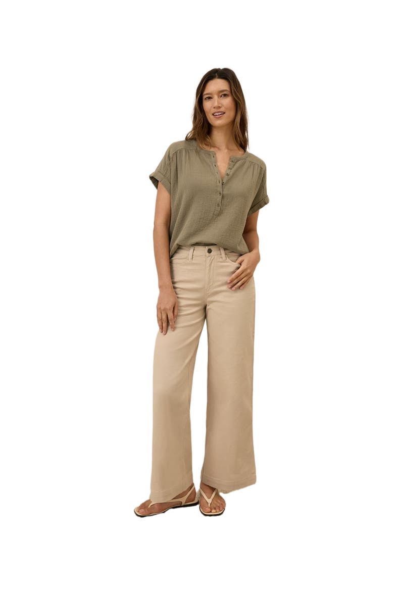 Organic Stretch Twill Wide Leg Pant, Main, color, Sandshell