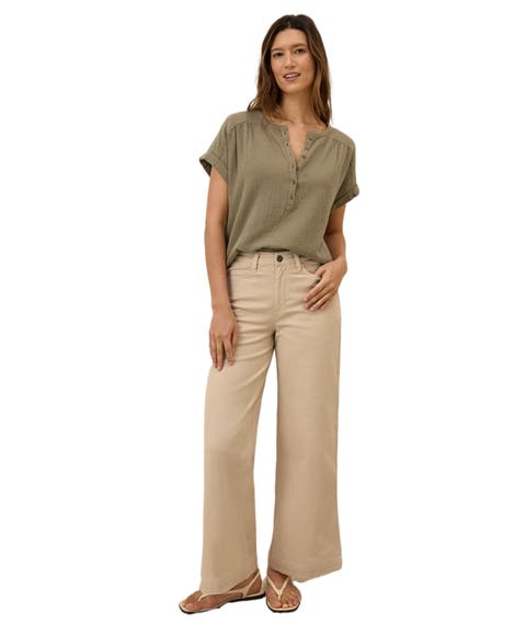 Organic Stretch Twill Wide Leg Pant