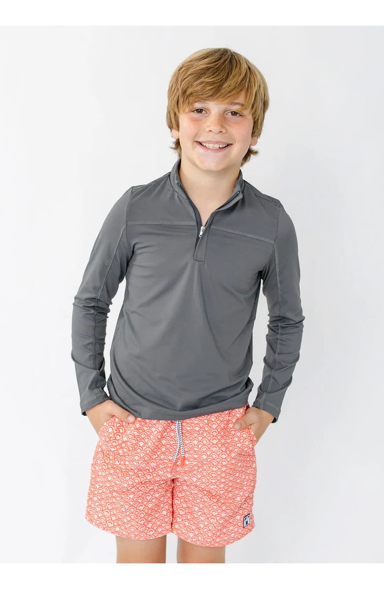 Cabana Life Boy's Zip Rashguard, Main, color, Grey