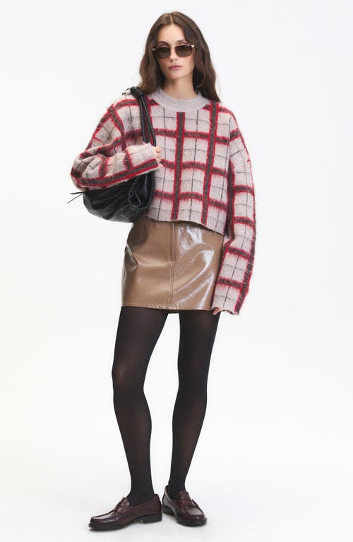 Deluc Jacob Plaid Jacquard Mock Neck Sweater In Brown