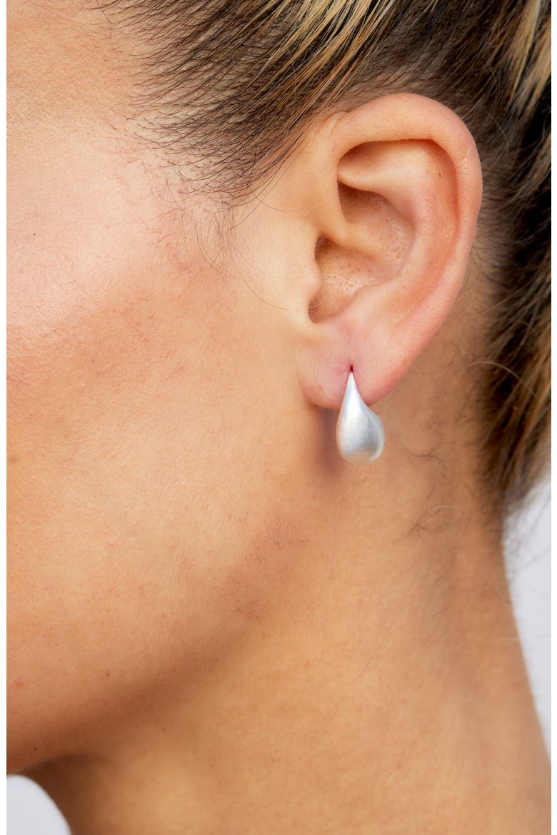 Baby Teardrop Threader Earrings, Alternate, color, WHITE GOLD