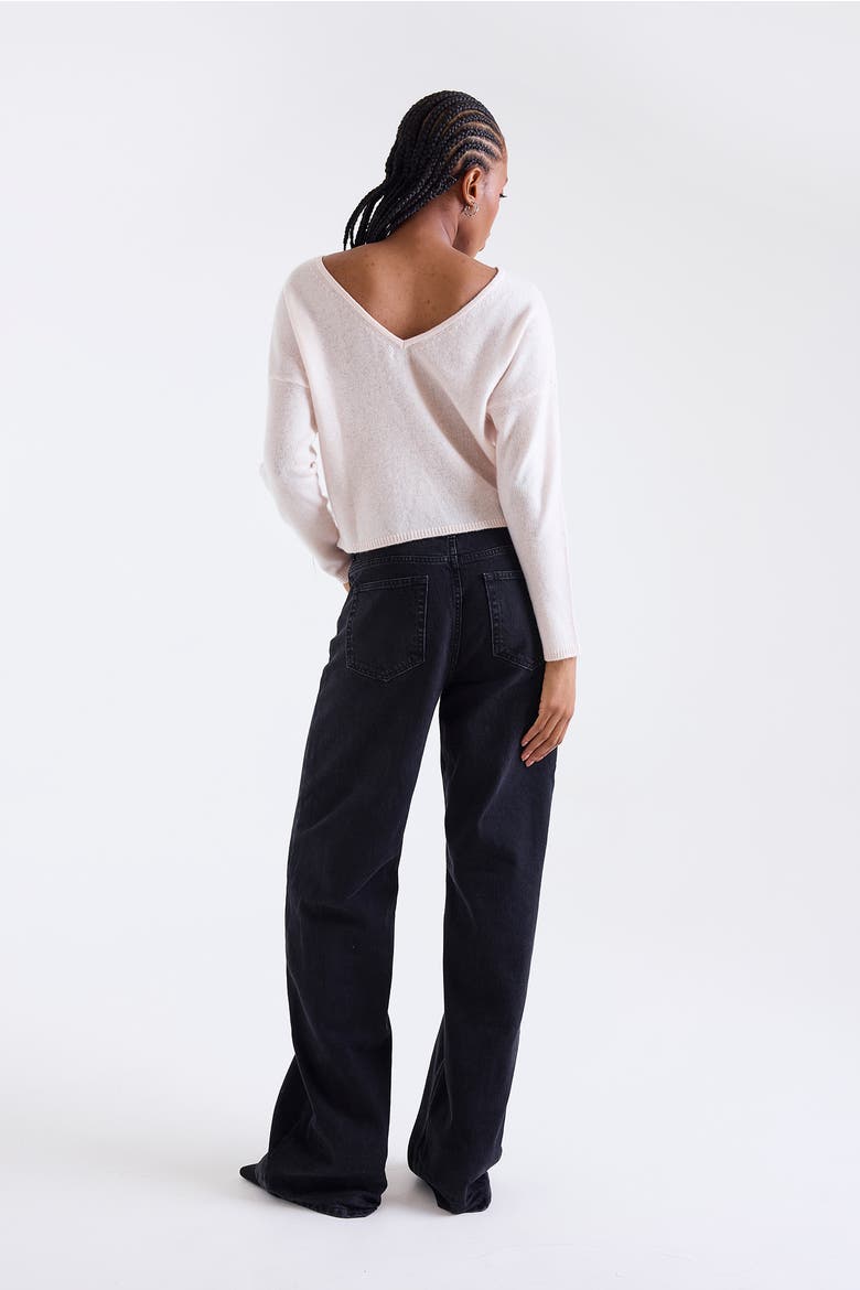 Leyla Low Back 100% Cashmere Sweater, Alternate, color, KISSED PINK