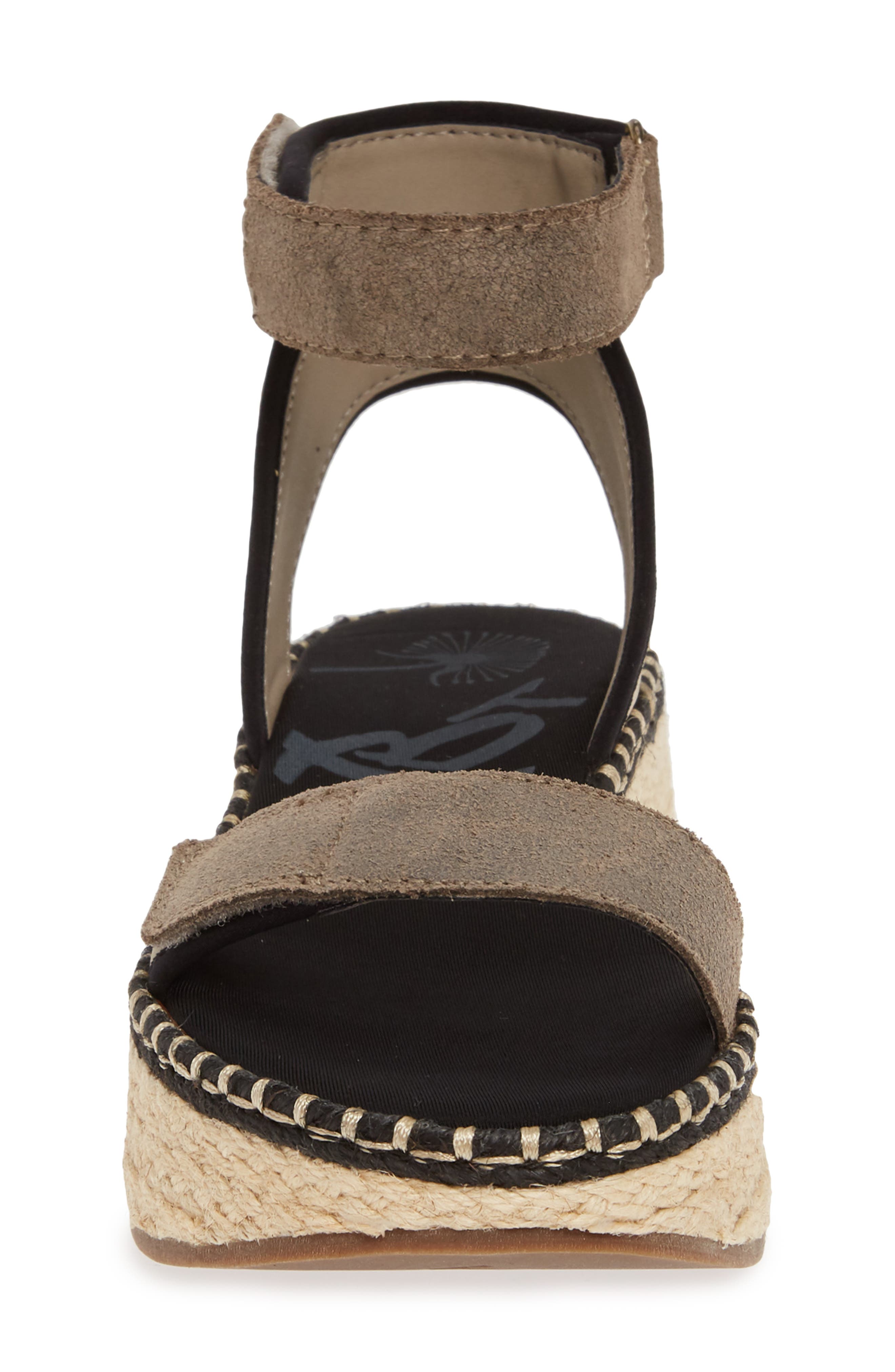 Reflector Espadrille Platform Sandal, Alternate, color, STONE FABRIC
