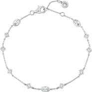 Crislu Princess & Oval Crystal Station Bracelet