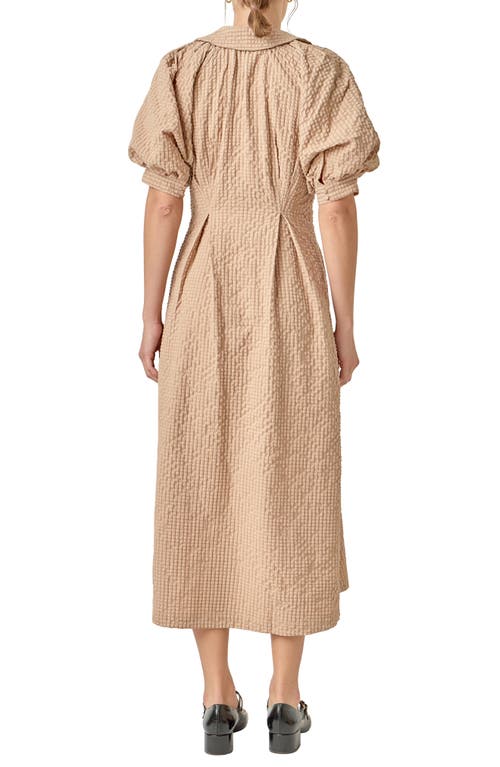 English Factory Button Front Maxi Dress In Brown