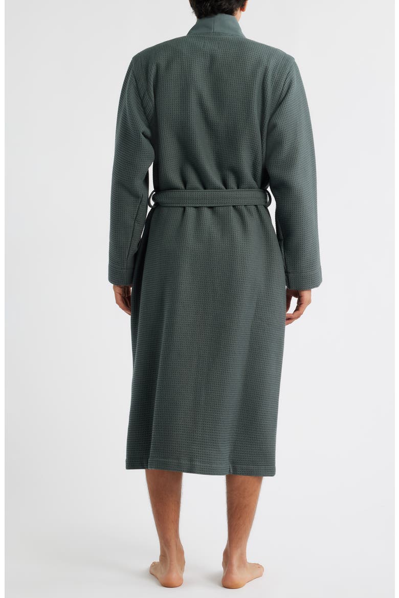Waffle Knit Kimono Robe, Alternate, color, OPEN GREEN