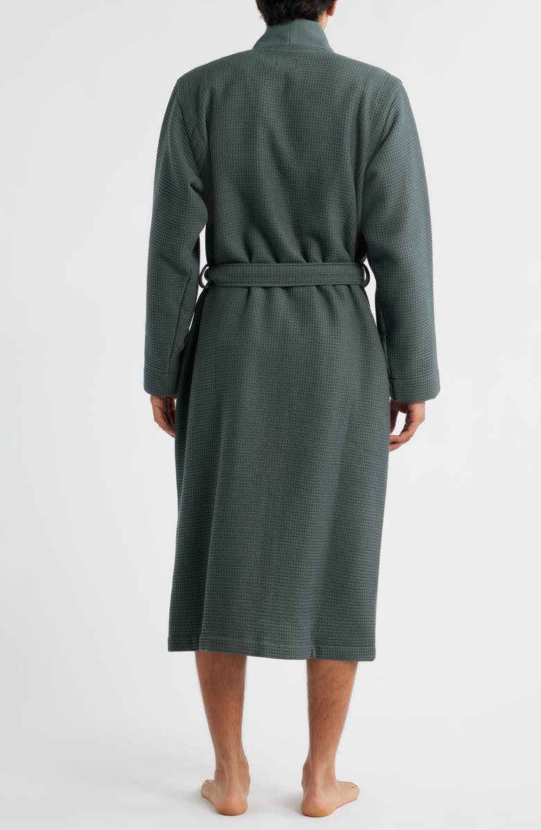BOSS Waffle Knit Kimono Robe, Alternate, color, Open Green