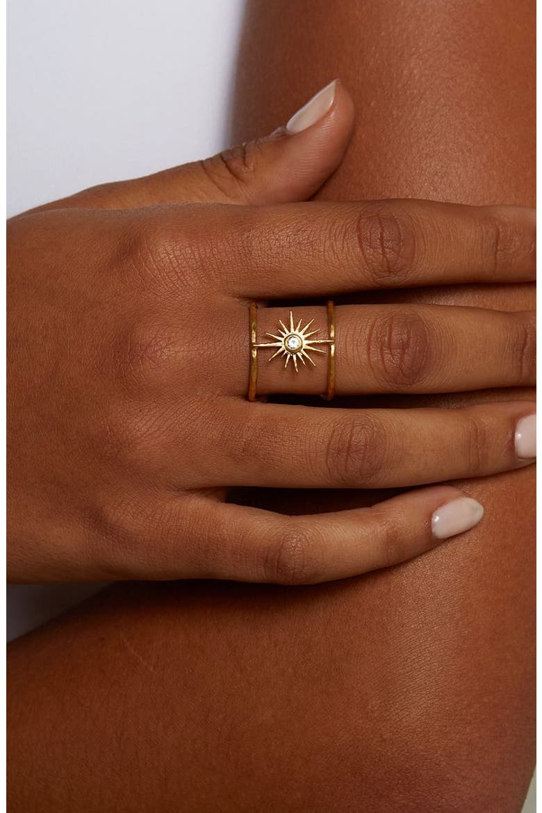Divine Dreams Starburst Adjustable Ring, Alternate, color, Gold